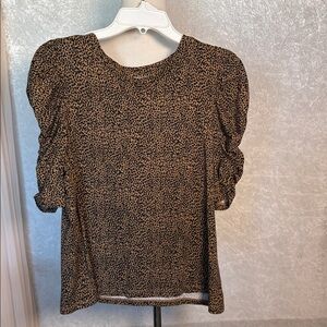 LOFT Animal Print Blouse 3/4 sleeves cotton modal Size LP